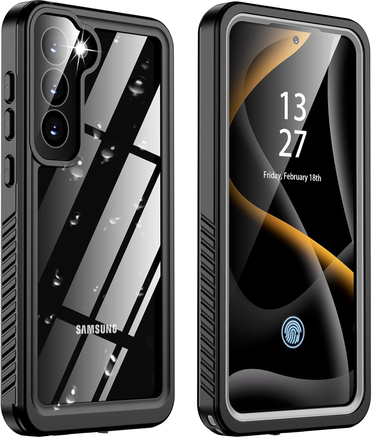 For Samsung Galaxy S22+Plus Case Waterproof Shockproof,Galaxy S22 plus Case with Built-In Screen Protector 360 Full Body Heavy Rugged Samsung S22+Plus Protective Case(Blue/Clear)