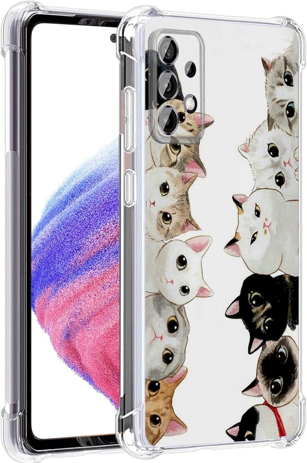 Galaxy A53 5G Case, Plum Blossom Flower Drop Protection Shockproof Case TPU Full Body Protective Scratch-Resistant Cover for Samsung Galaxy A53 5G