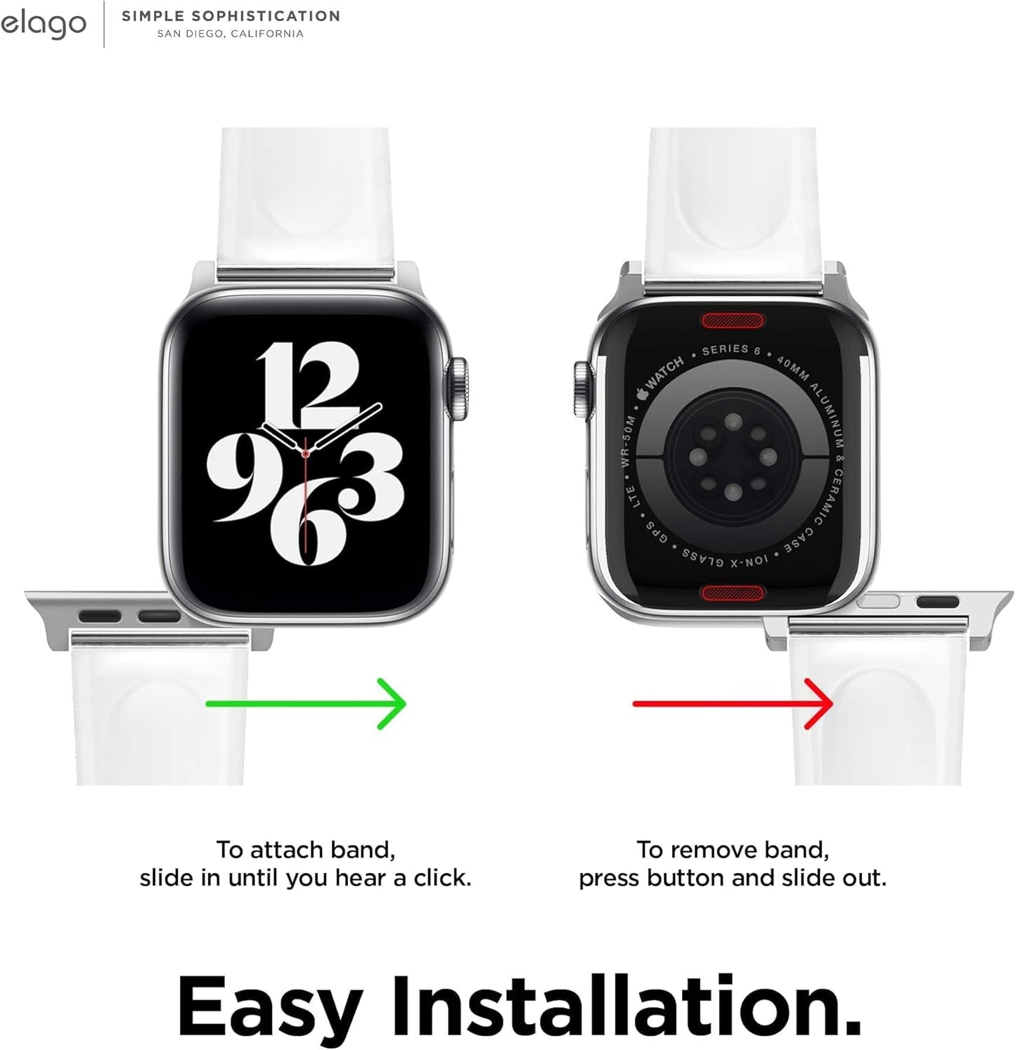 Elago Clear Band Compatible with Apple Watch Band Ultra2/Ultra/Se/9/8/7/6/Se/5/4/3/2/1 38Mm 40Mm 41Mm 42Mm 44Mm 45Mm 49Mm – Transparent Protective Band, Watch Strap Connector Included