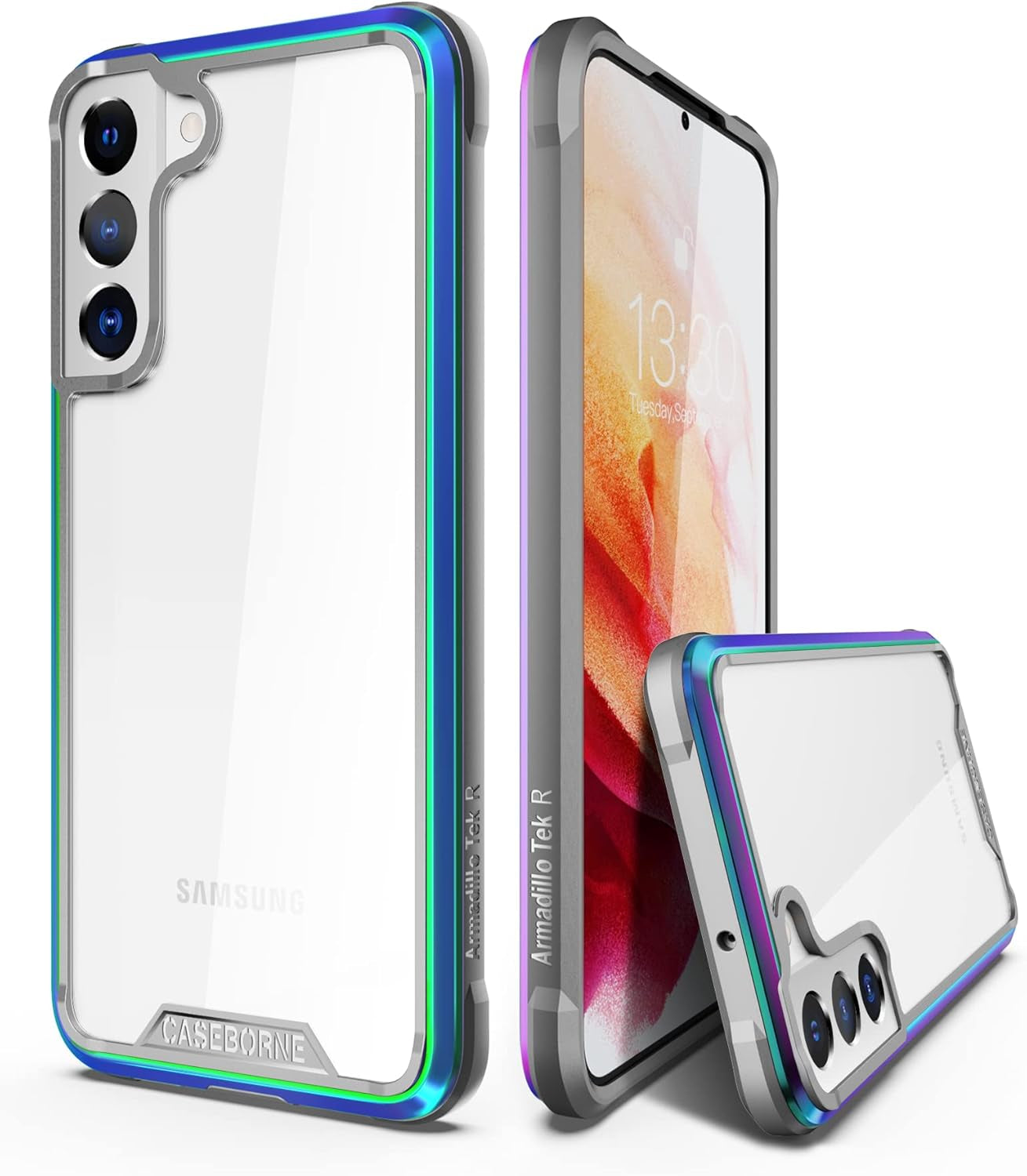 Caseborne R Compatible with Samsung Galaxy S22+Plus 5G Case - Shockproof Protective Clear, Military Grade 12Ft Drop Tested, Durable Aluminum Frame, Anti-Yellowing Technology - Black