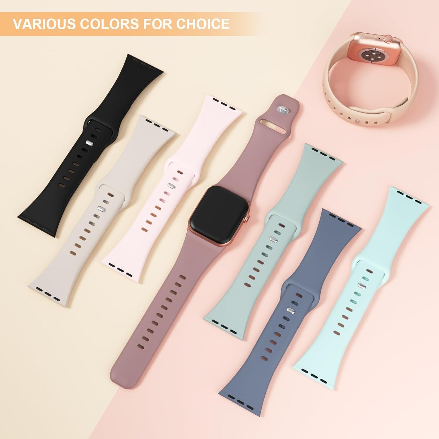 3 Pack Patented Sport Silicone Compatible with Apple Watch Band 41Mm 40Mm 38Mm 45Mm 44Mm 42Mm 49Mm Women Men, Soft Wristbands Waterproof Strap for Iwatch Bands Series 9 8 7 6 5 4 3 2 1 SE Ultra