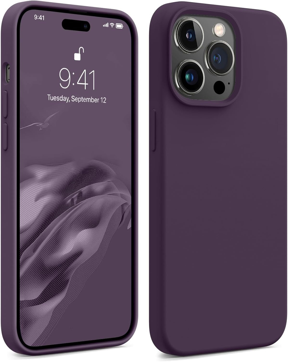 AOTESIER Shockproof Series Iphone 14 Pro Max Case, Silicone Ultra Slim Thin Cover, Full-Body Protective Phone Case for Iphone 14 Promax Case, 6.7 Inch, Chocolate  AOTESIER Deep Purple  
