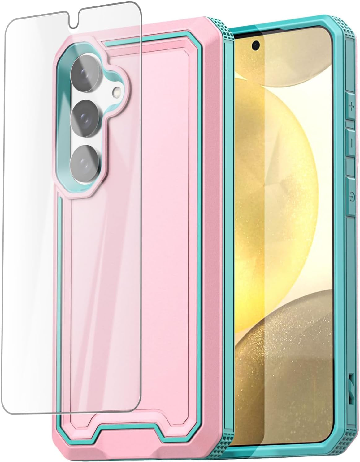 Aicase for Samsung Galaxy S24 Case 5G Built-In Stand with Glass Screen Protector,Heavy Duty Drop Protection Full Body Rugged Shockproof Military Protective Tough Durable Cover for Galaxy S24_6