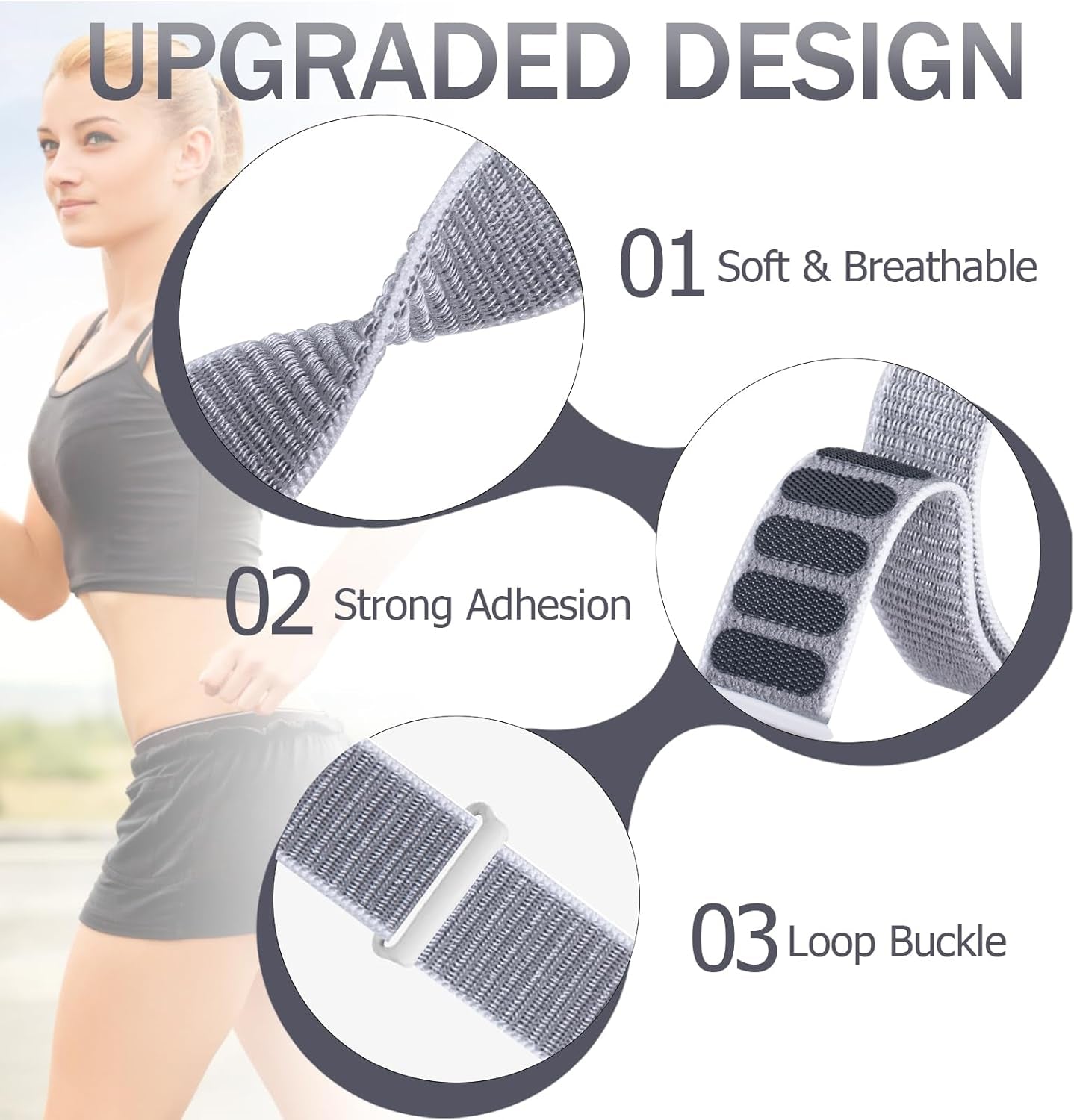 Ankle/Arm Band Compatible with Apple Watch 49Mm 45Mm 44Mm 42Mm 41Mm 40Mm 38Mm, Breathable Nylon Armband for Iwatch SE Ultra Series 9 8 7 6 5 4 3 2 1, Stretchy Ankle Strap for Women Men