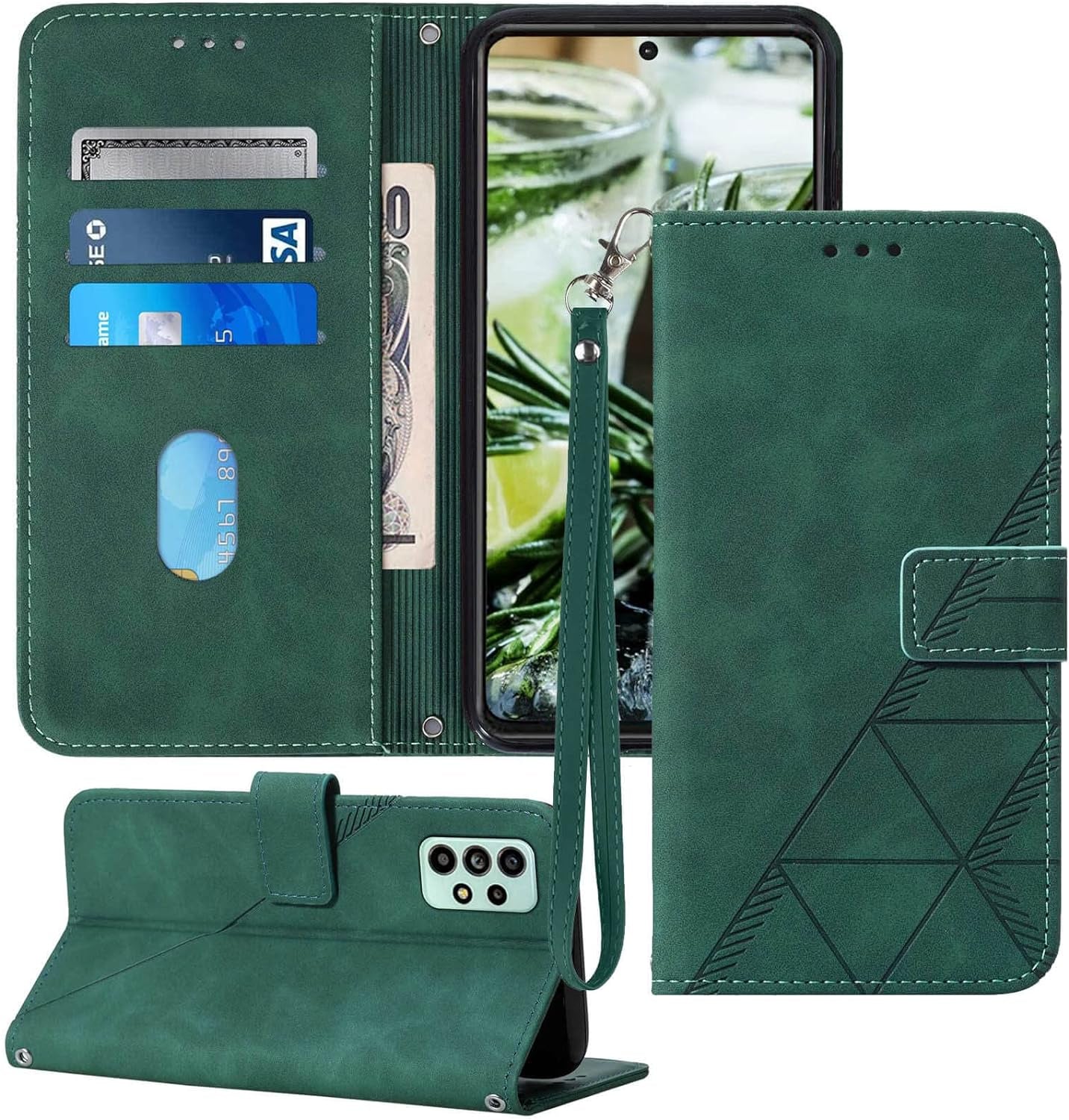 For Samsung A53 5G Case Wallet,[Kickstand][Wrist Strap][Card Holder Slots] A53 5G Phone Case,Tpu Interior Protective PU Leather Flip Cover (Brown)