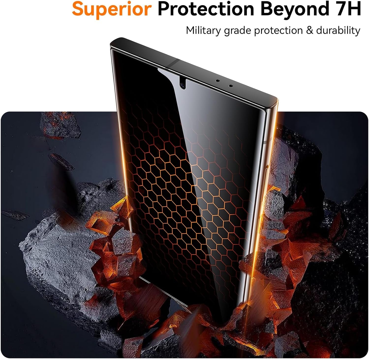 2 Pack for Samsung Galaxy S23 Ultra / S22 Ultra 6.8” Privacy Screen Protector [Non-Glass] Auto Alignment, Bubble-Free, Fingerprint ID Support, Full Coverage Anti-Spy PET Film, Case Friendly