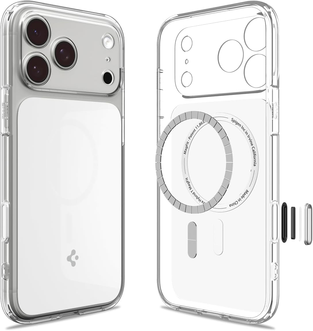 Spigen for Iphone 17 Pro Max Case, Ultra Hybrid T Magfit [Camera Control Button] [Compatible with Magsafe] - Glossy White