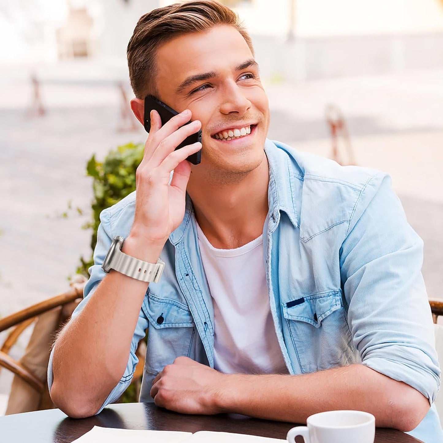 4 Pack Ocean Bands Compatible with Apple Watch Ultra Band 49Mm 45Mm 44Mm 42Mm Men Women, Soft Silicone Straps Sport Rugged Smartwatch Replacement for Iwatch Ultra Ultra 2 Series 9 8 7 6 5 4 3 2 1 SE