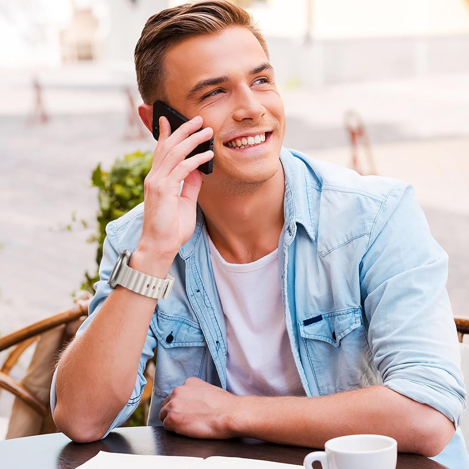 4 Pack Ocean Bands Compatible with Apple Watch Ultra Band 49Mm 45Mm 44Mm 42Mm Men Women, Soft Silicone Straps Sport Rugged Smartwatch Replacement for Iwatch Ultra Ultra 2 Series 9 8 7 6 5 4 3 2 1 SE