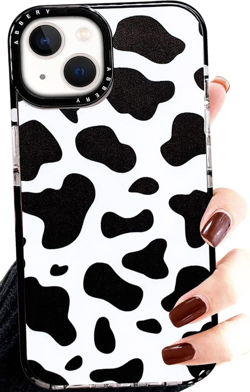 Abbery Designed for Iphone 15 plus Case Cow Print Clear with Design Cow Pattern Cute Durable Silicone TPU Sturdy Shockproof Protective Woman Girls Aessthetic Phone Cover (For Iphone 15 Plus)  Abbery For Iphone 13 Mini  