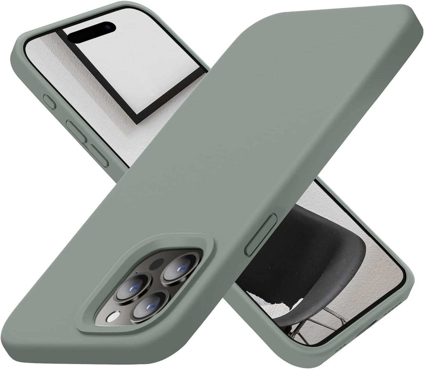 Cordking Designed for Iphone 15 Pro Case, Silicone Ultra Slim Shockproof Protective Phone Case with [Soft Anti-Scratch Microfiber Lining], 6.1 Inch, Alpine Green  Cordking   