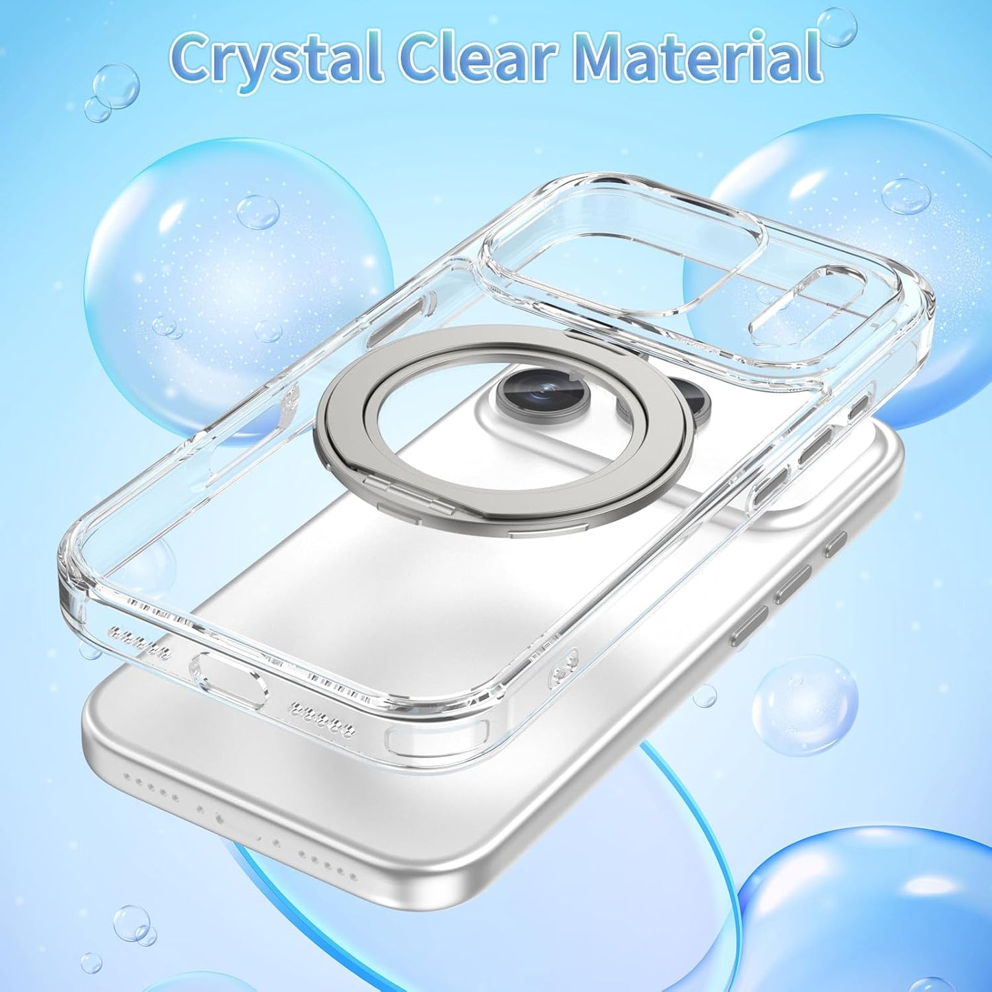 ACESTAR 360° Magnetic Stand Case Compatible with Iphone 17 Pro Max, Rotatable Flexible Ring Holder Phone Cover for Men Women | Compatible with Magsafe | Shockproof & Anti-Scratch | Anti-Yellowing