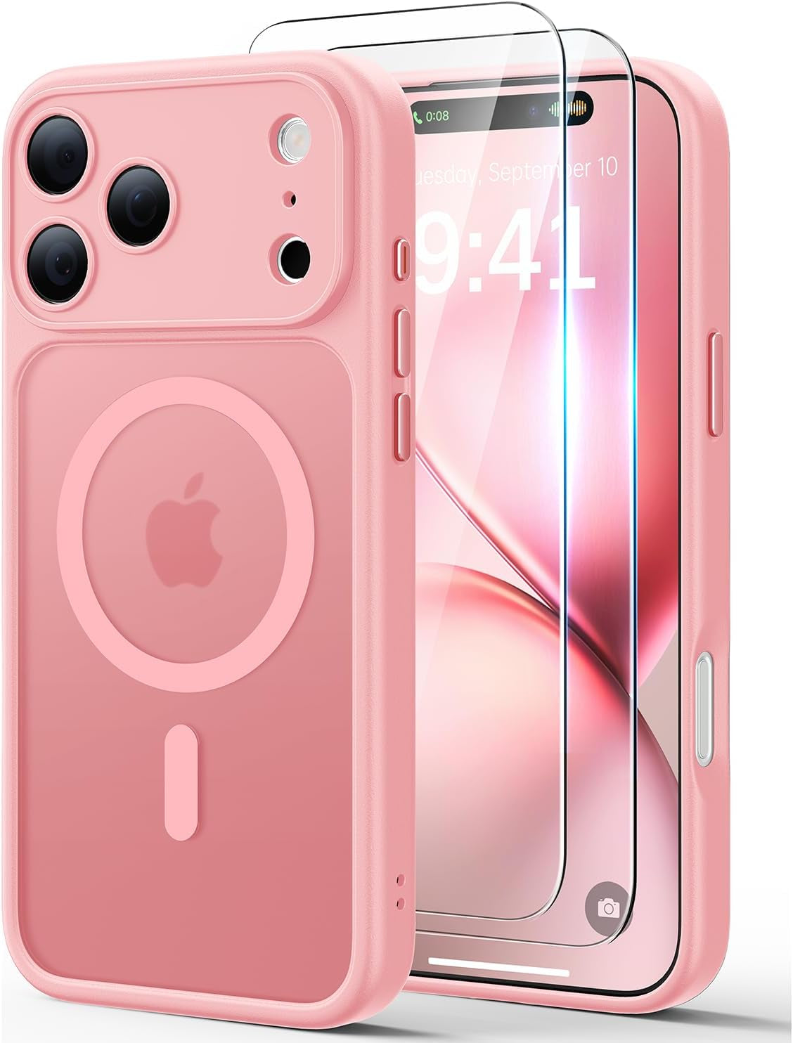 JJL for Iphone 17 Pro Case with 2 Pack Screen Protectors, Compatible with Magsafe, Full Camera Protection, Translucent Matte Magnetic Phone Cover, Deep Blue