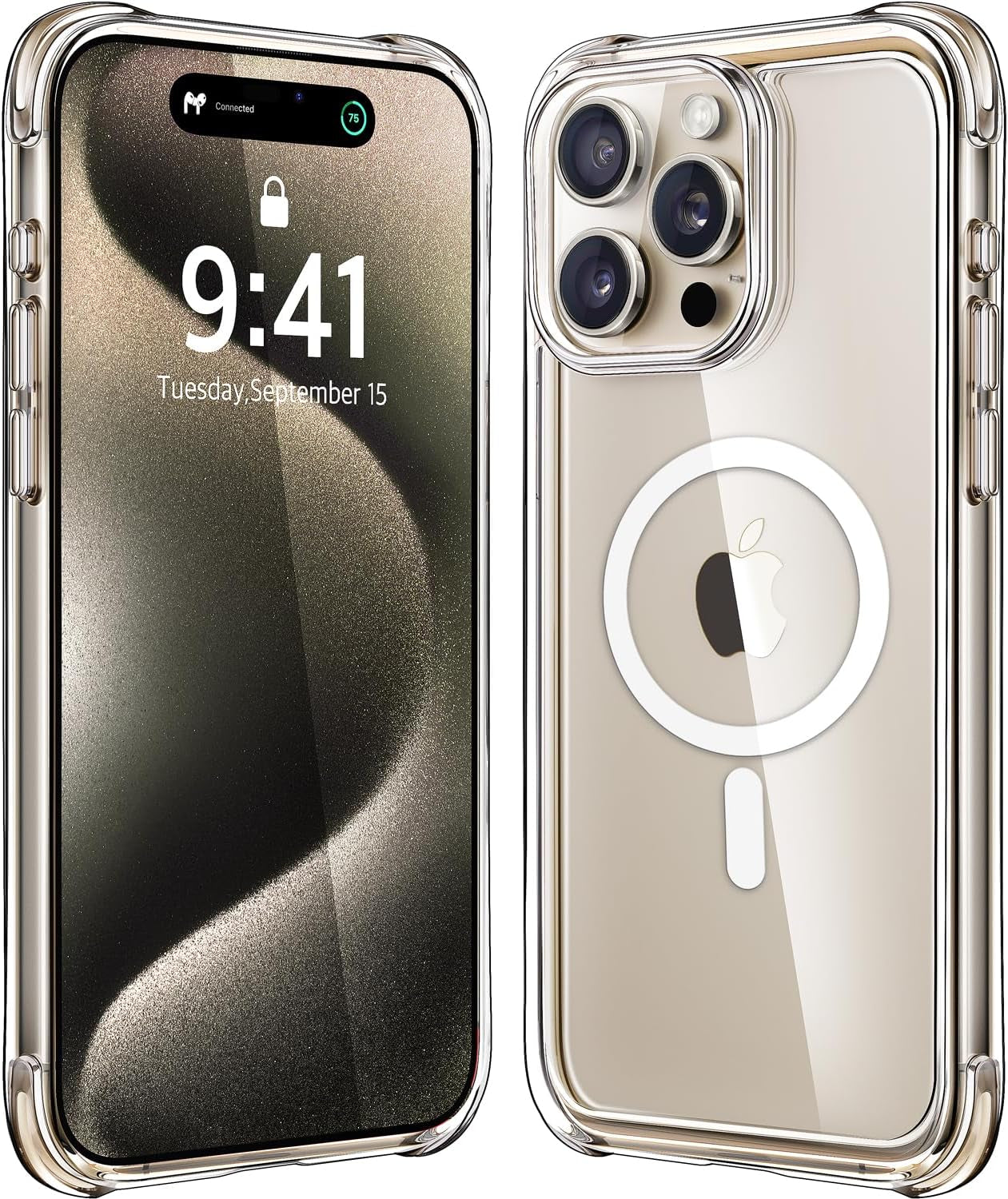 Mkeke Magnetic Clear for Iphone 15 Pro Max Case,[Compatible with Magsafe][Not-Yellowing] with 2X Screen Protector Shockproof Phone Case 2023  Shenzhen Make Technology Company Limited   
