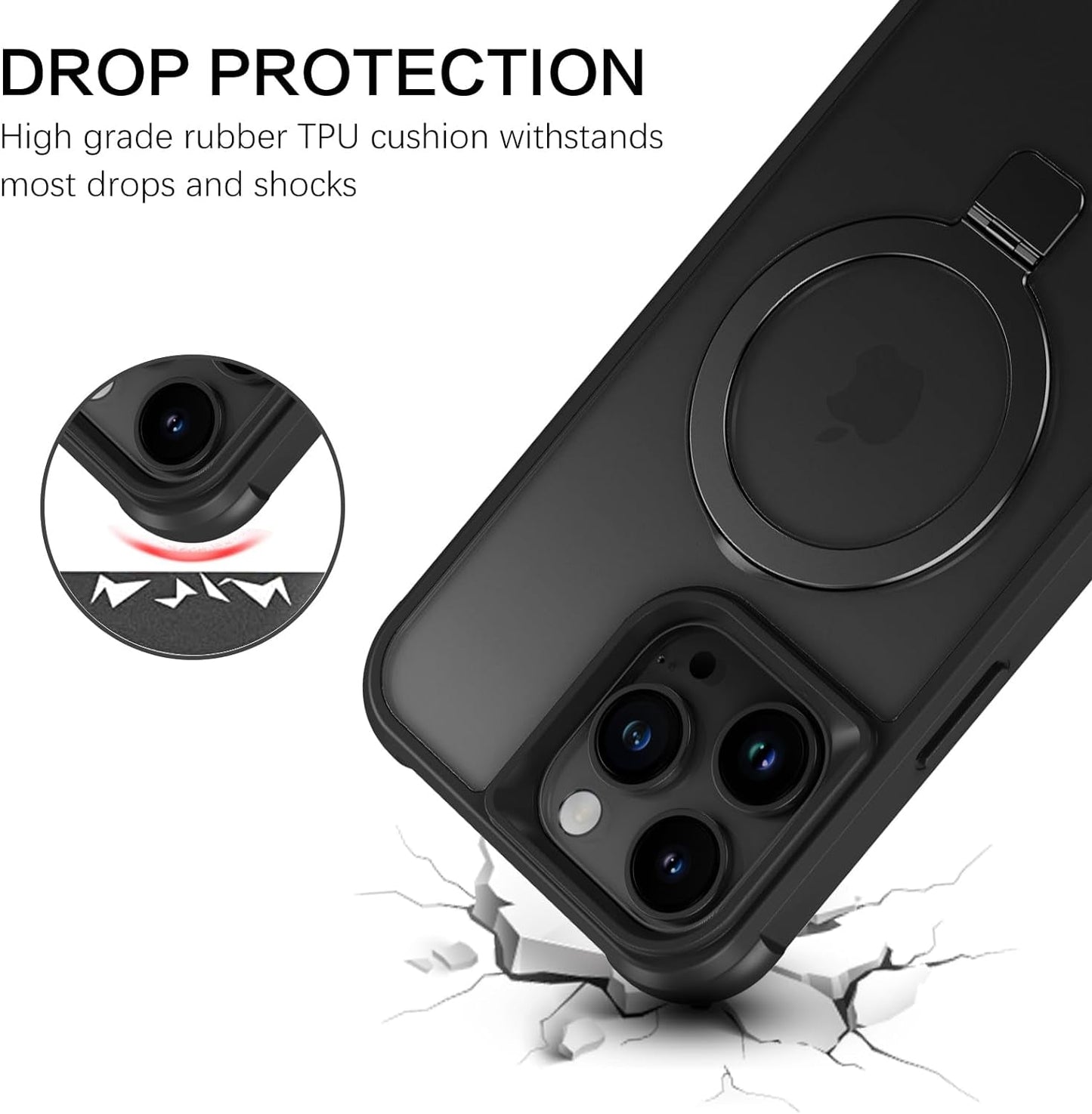 BENTOBEN for Iphone 14 Pro Max Phone Case with Invisible Magnetic Stand,Iphone 14 Pro Max Case[Compatible with Magsafe]Translucent Shockproof Women Men Protective Case for Iphone 14 Pro Max 6.7",Black  BENTOBEN   