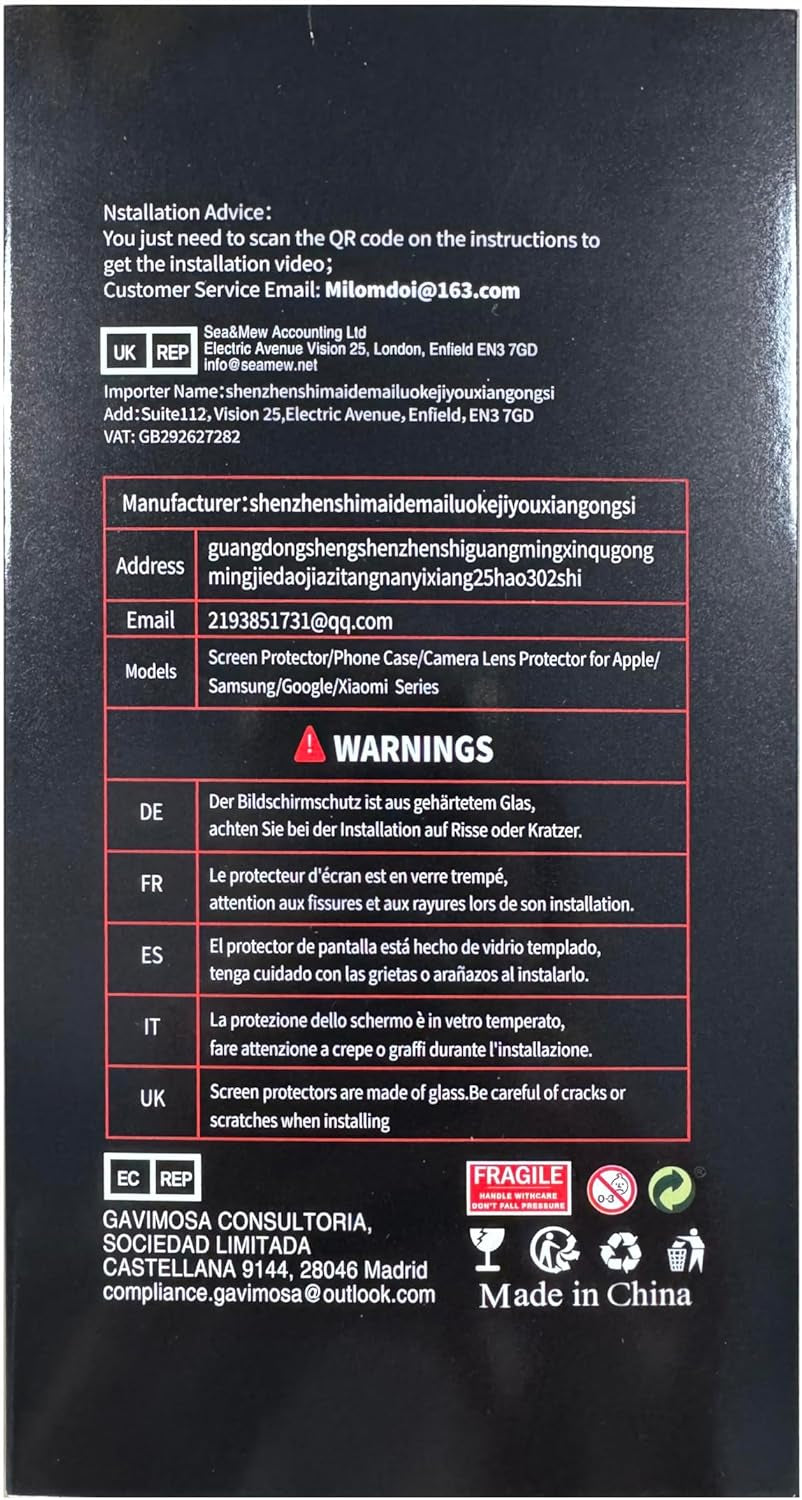 Milomdoi 3 Pack Privacy Screen Protector for Iphone 17 Pro Max [Phone Case Friendly] Accessories Private Film, 3 Pacs Tempered Glass Camera Lens Protector, with Mounting Frame for Apple anti Spy,Black