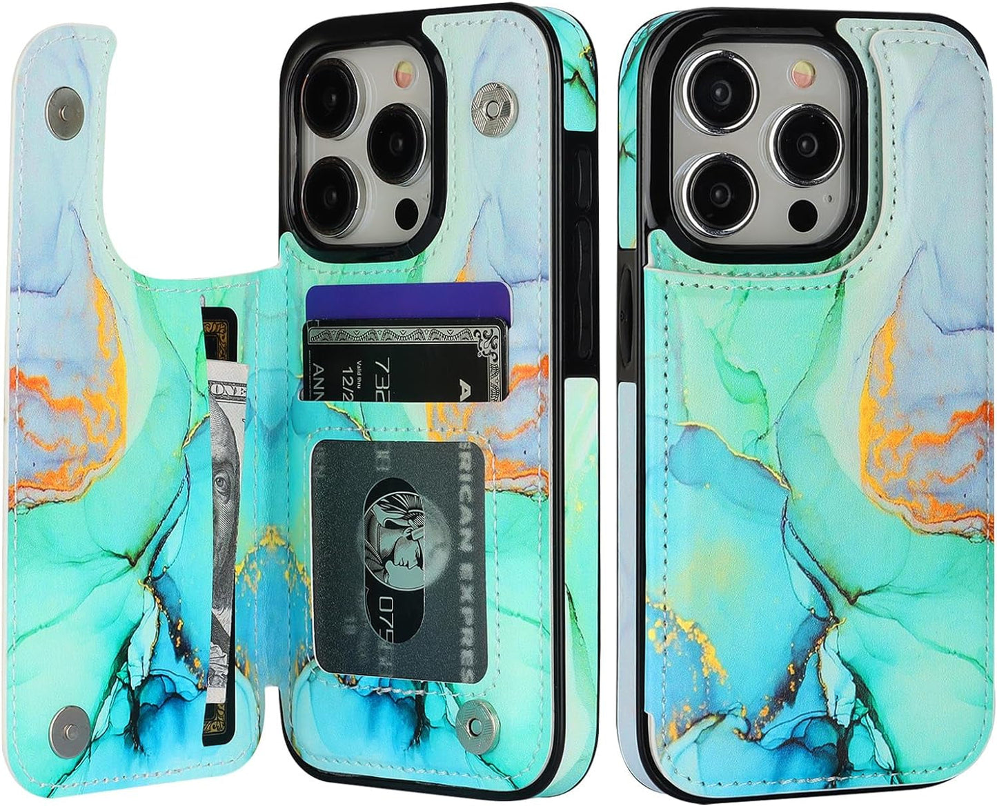 HAOPINSH for Iphone 15 Pro Wallet Case with Card Holder, Blooming Sunflowers Pattern Back Flip Folio PU Leather Kickstand Card Slots Case for Women Girls, Double Magnetic Clasp Cover 6.1"  HAOPINSH   