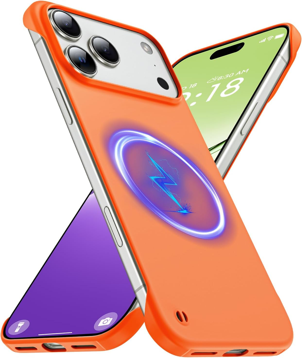 Magnetic Slim Case Fit for Iphone 17 Pro Max Phone Case 6.9"(2025) Ultra-Thin Lightweight Durable Frameless Matte Hard for Magsafe Cover Case with Pull Ring Shockproof Non Slip Rope-Black