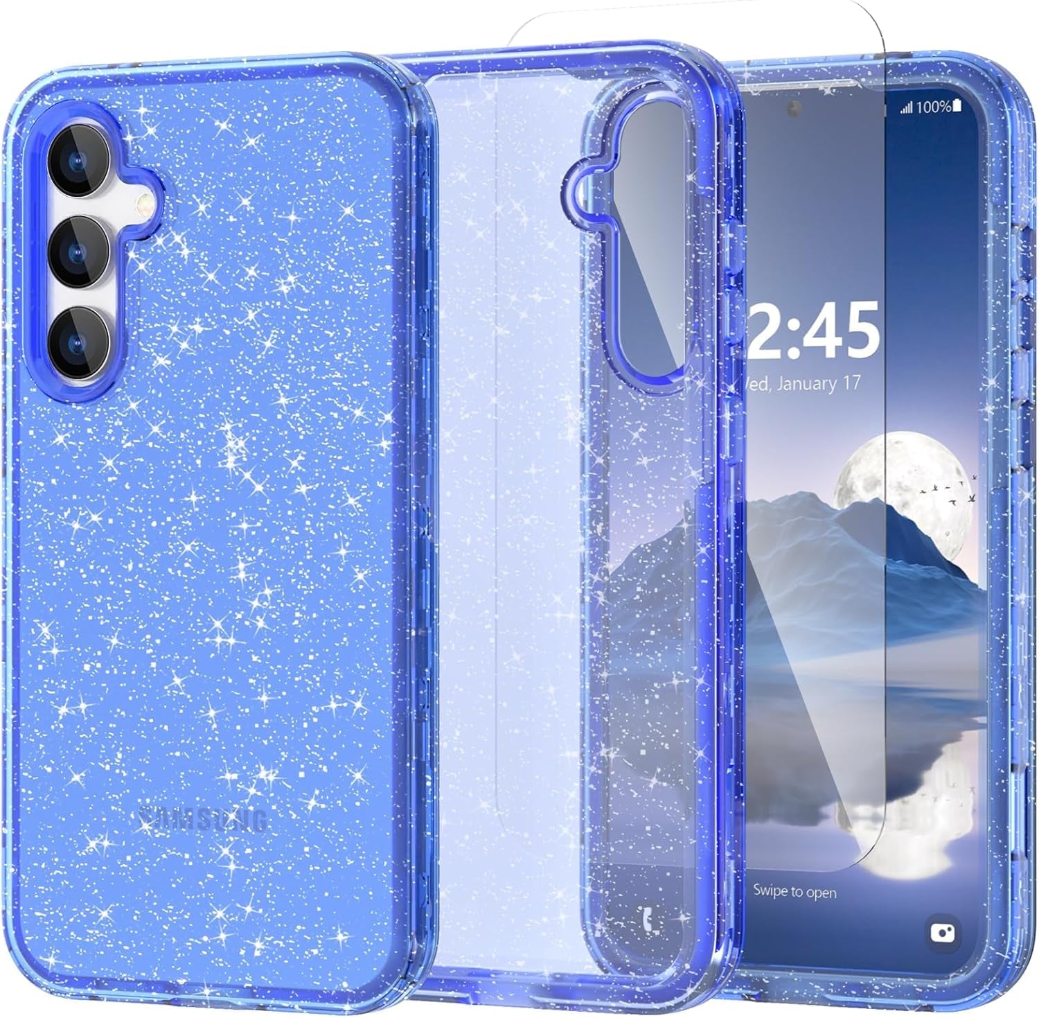 ACKETBOX for Samsung Galaxy S23 FE Case,Glitter Clear Case S23 Fe,Shockproof Bumper Protective Phone Cover,Designed for Samsung S23 FE 5G 6.4"(Clear Bling)