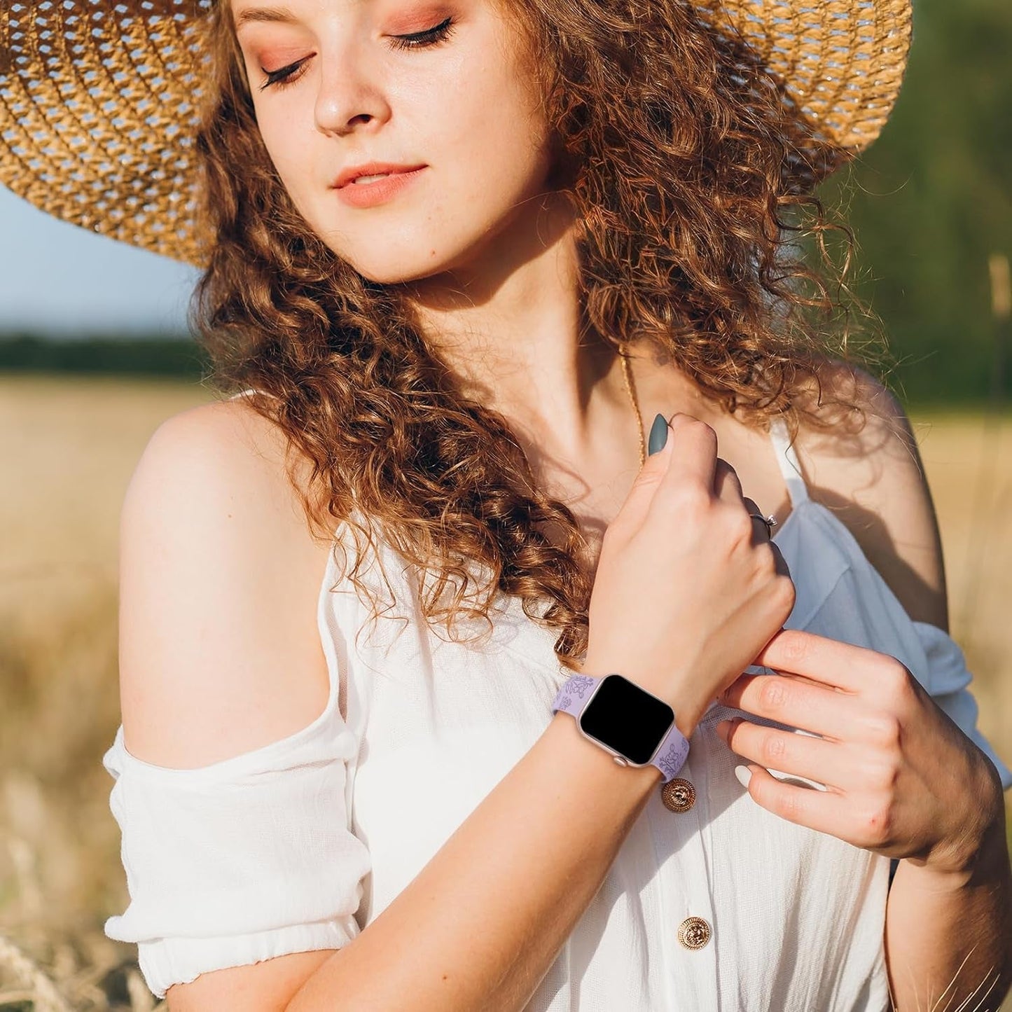 3 Pack Floral Engraved Silicone Bands Compatible with Apple Watch Band 38Mm 40Mm 41Mm 42Mm 44Mm 45Mm 49Mm Women, Soft Sport Wildflower Strap for Iwatch Ultra Series 9 8 SE 7 6 5 4 3 2 1