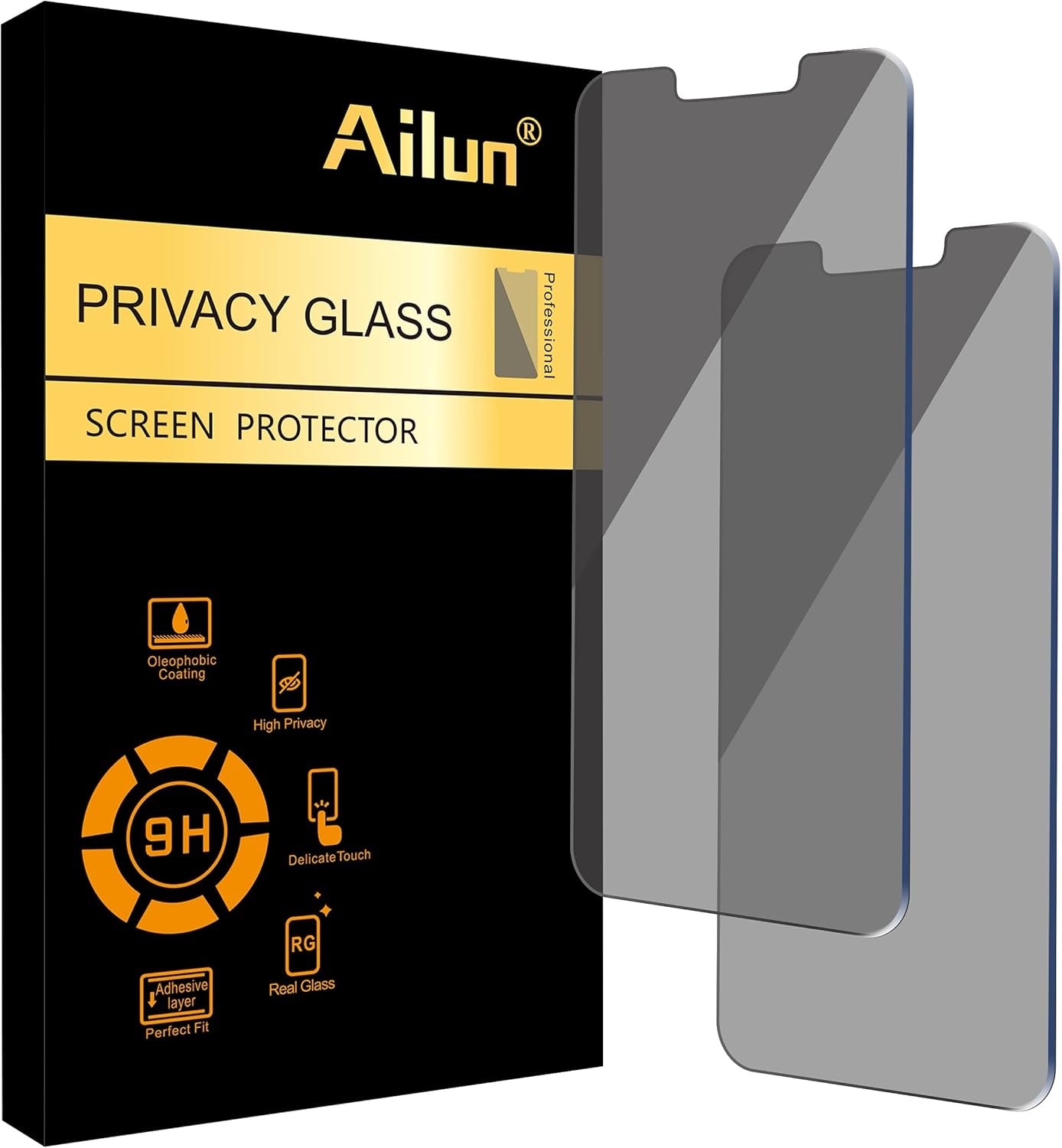 Ailun 3 Pack for Iphone 17 Pro Privacy Screen Protector [6.3 Inch] with Installation Frame, anti Spy Private Tempered Glass Anti-Scratch Case Friendly