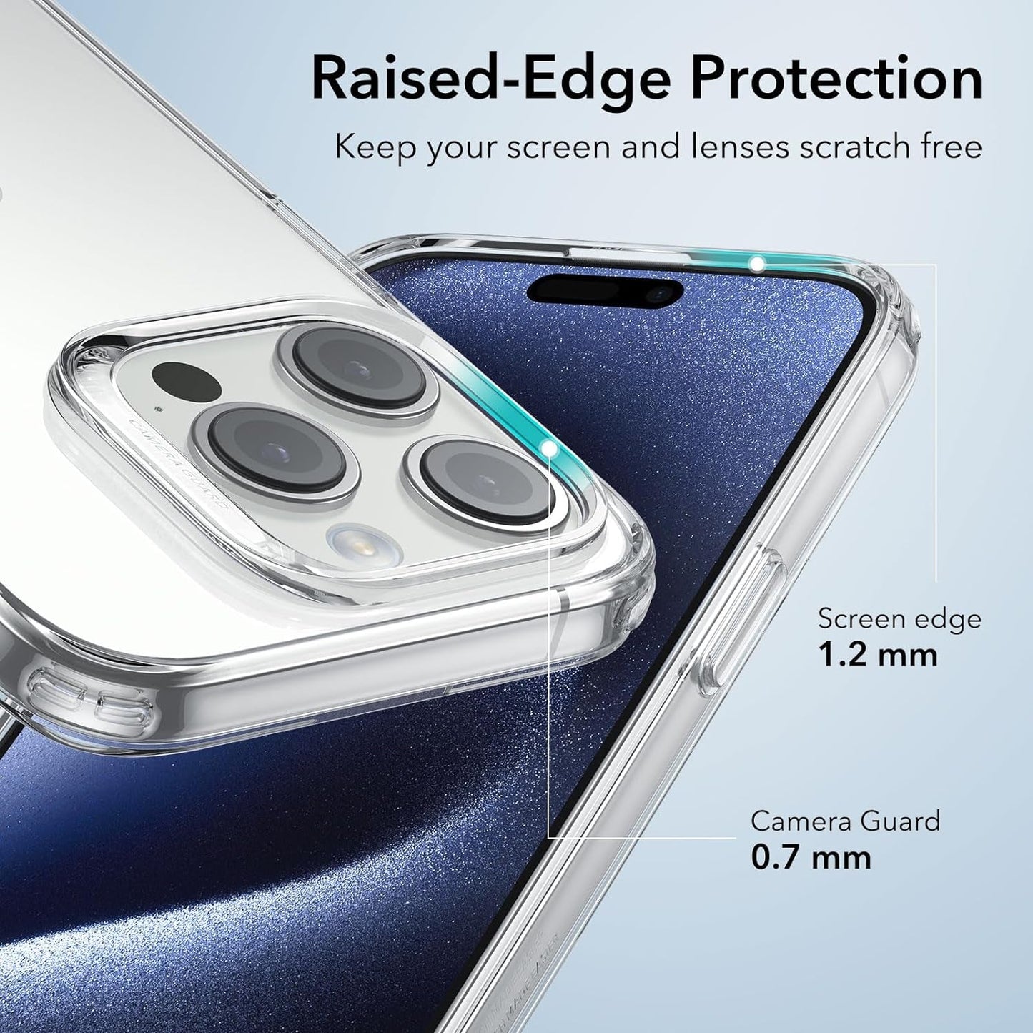 ESR Clear Case for Iphone 15 Pro Case, Shockproof Thin Cover, Yellowing-Resistant Slim Transparent TPU Phone Case, Zero Series, Clear  ESR   