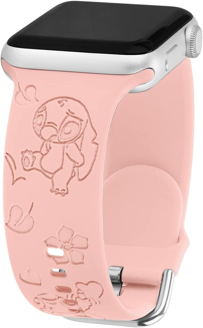 Engraved Sport Strap Compatible with Apple Watch Bands 38 40 41 42 44 45Mm, Women Man Cute Soft Silicone Wristband Replacement Iwatch Series 8 7 6 5 4 3 2 1 SE