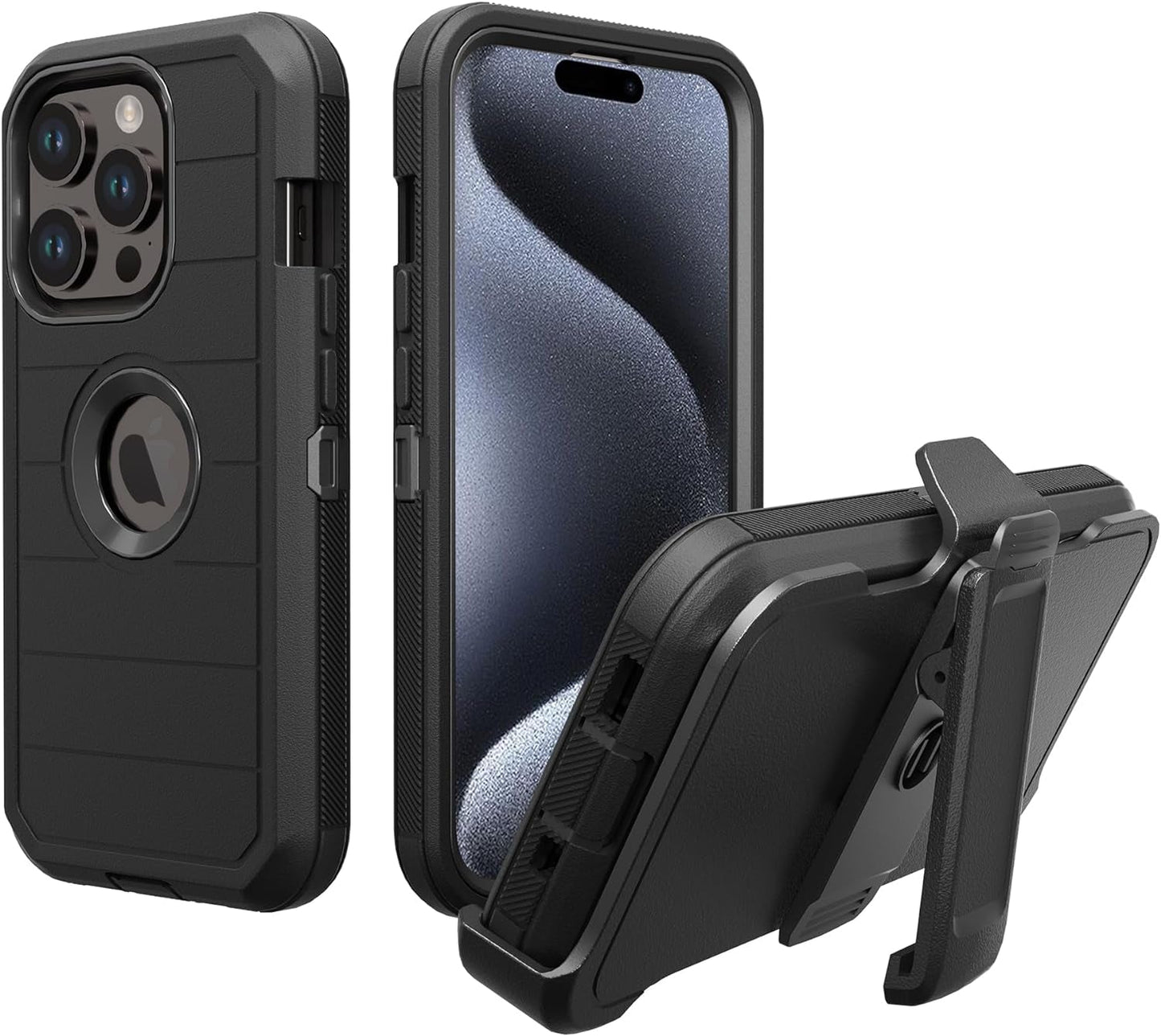 NIFFPD for Apple Iphone 15 Pro Max Case with Belt Clip & Kickstand, Full-Body Protection Multi Layers Rugged Case with Belt Holster for Apple Iphone 15 Pro Max 6.7 Inch 2023(Green+White)  NIFFPD   