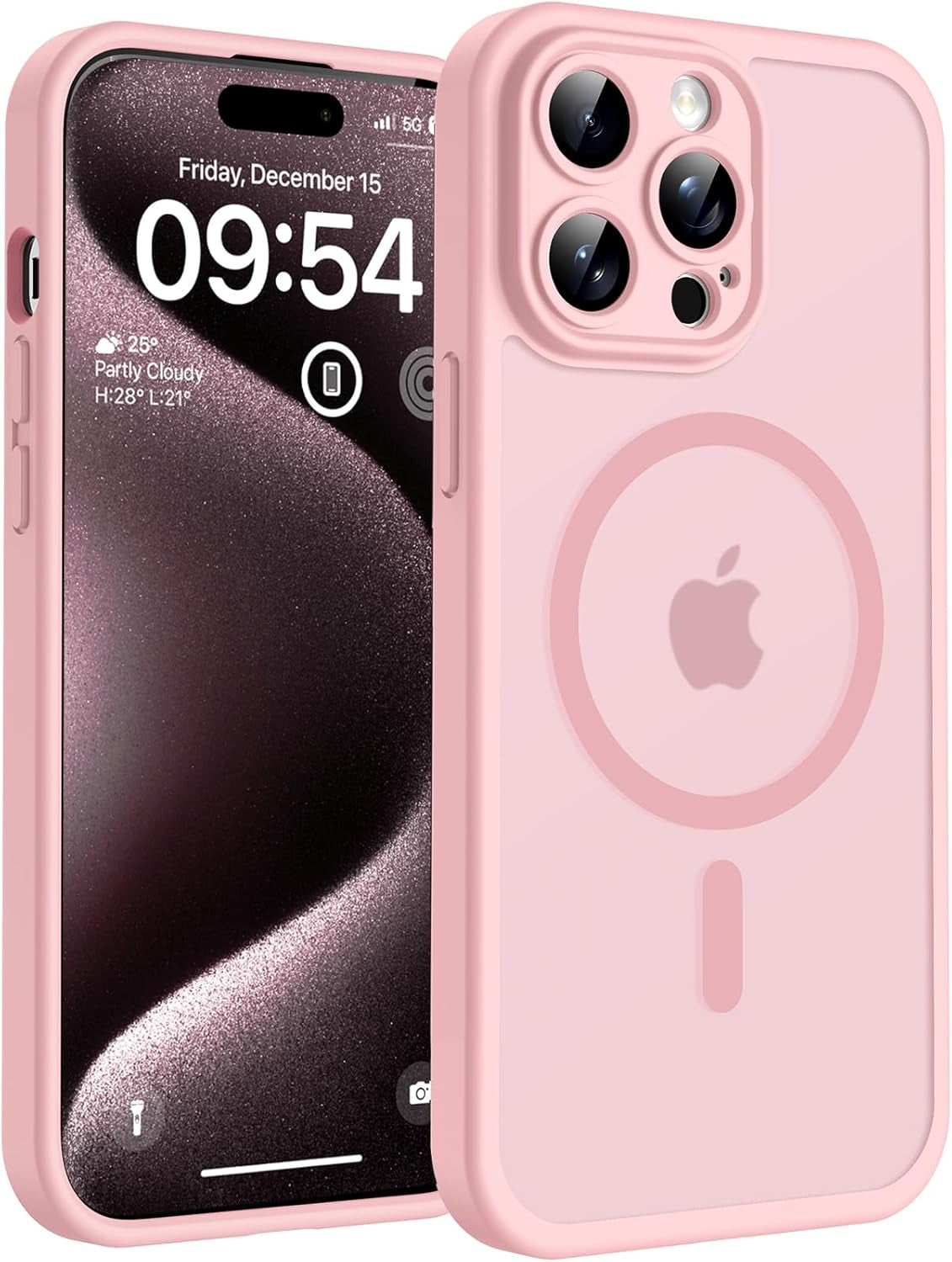 TOCOL for Iphone 17 Pro Case, Compatible with Magsafe, Full Camera Protection, Built-In Magnetic Ring, Drop Protection, Translucent Matte Phone Case for Iphone 17 Pro 6.3 Inch (Black)