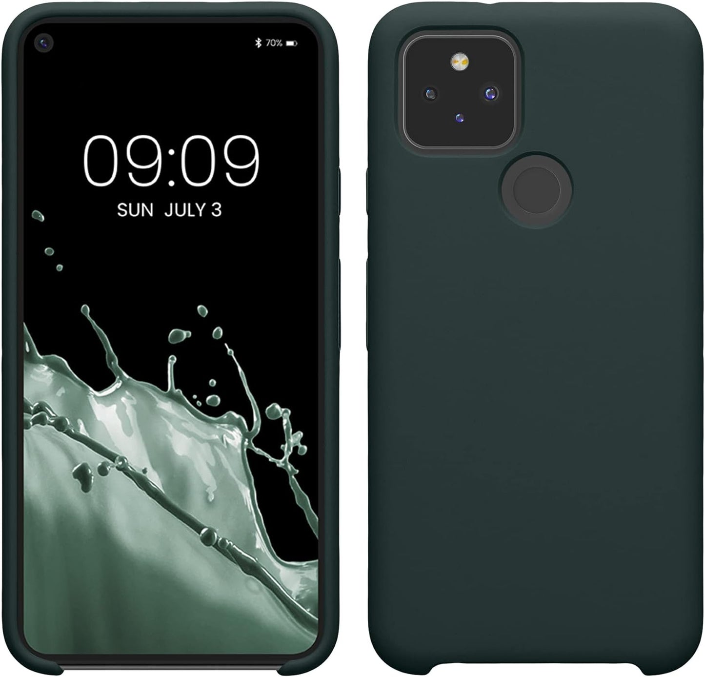 Kwmobile Case Compatible with Google Pixel 5 Case - TPU Silicone Phone Cover with Soft Finish - Blue Reef  KW-Commerce Moss Green  