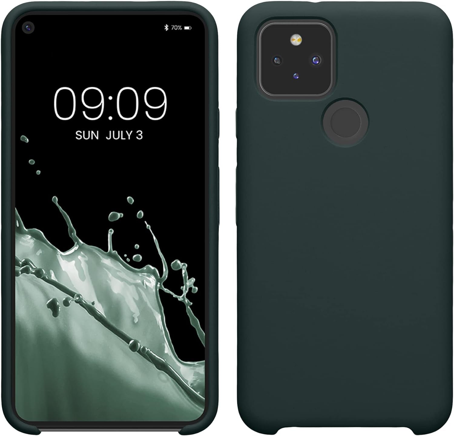 Kwmobile Case Compatible with Google Pixel 5 Case - TPU Silicone Phone Cover with Soft Finish - Blue Reef  KW-Commerce Moss Green  
