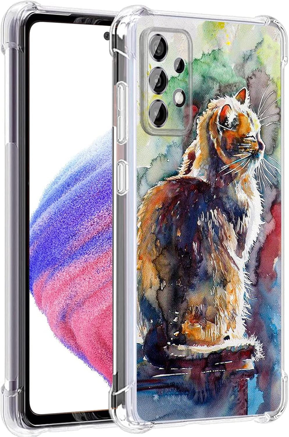 Galaxy A53 5G Case, Plum Blossom Flower Drop Protection Shockproof Case TPU Full Body Protective Scratch-Resistant Cover for Samsung Galaxy A53 5G