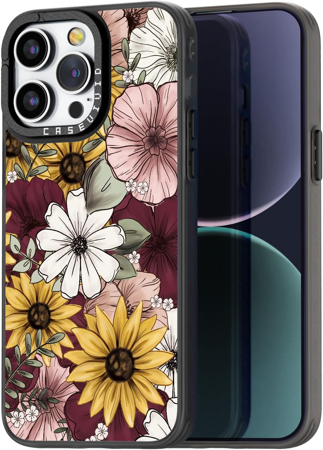 Casevivid Compatible for Iphone 15 Pro Case Cute Aesthetic - Durable Fashion Funny Phone Case - Girly Butterfly Pattern Print Cover Design for Woman Girl 6.1 Inches Black  CASEVIVID   