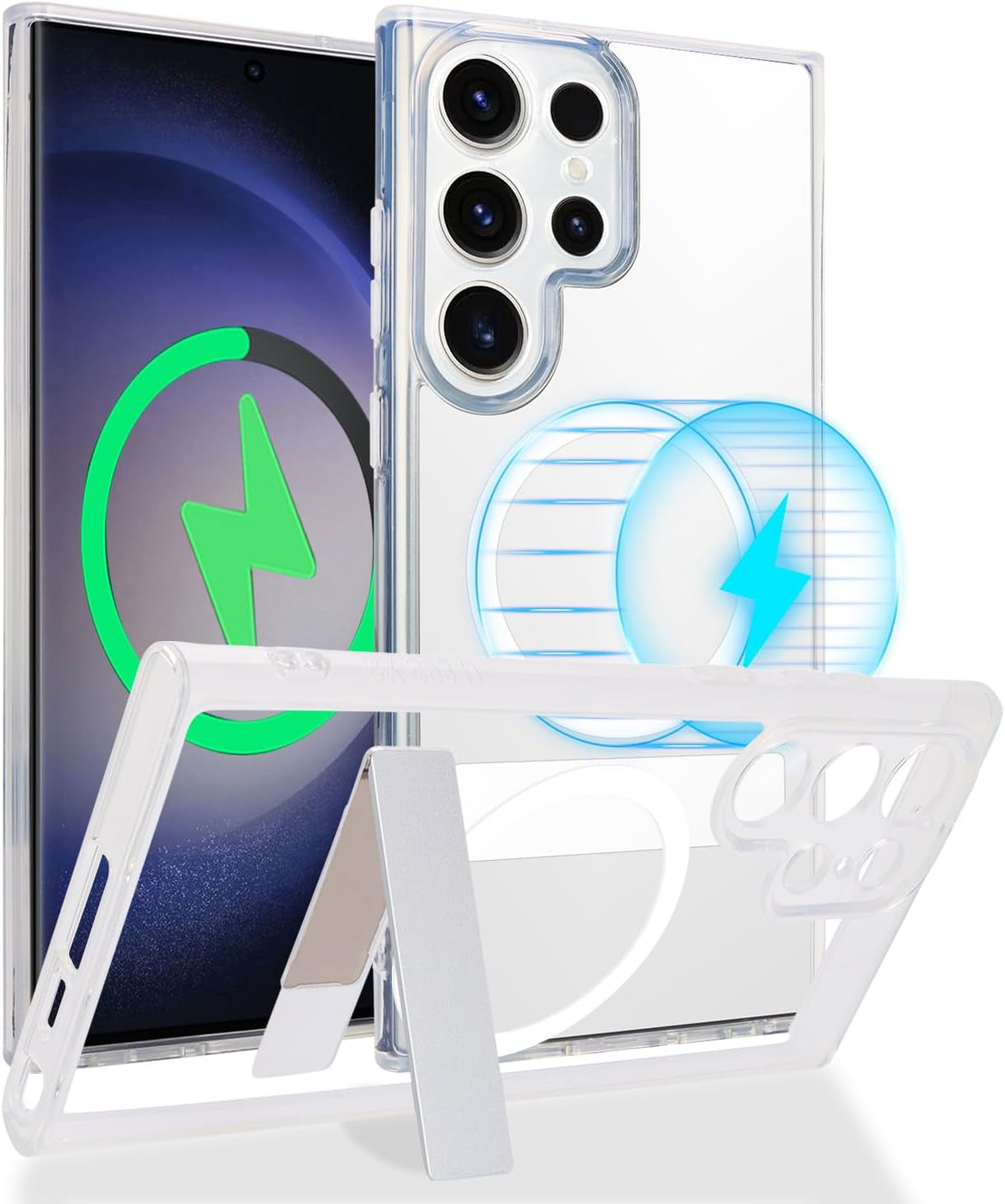 Cavor for Samsung Galaxy S22 Ultra Magsafe Case,S22 Ultra Case with Kickstand, Magnetic Case for Samsung S22 Ultra Phone Case, Full-Body Shockproof Slim Case for Women Men-Black