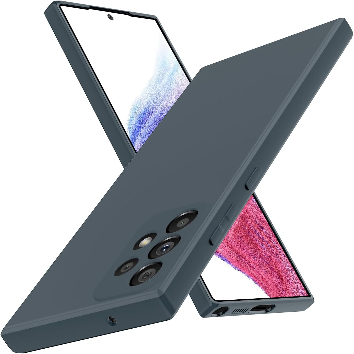 For Samsung Galaxy A53 5G Case,[Silky Touch Premium Liquid Silicone][Camera Protection] [Soft Anti-Scratch Microfiber Lining],Slim Soft Shockproof Phone Case,Black 1-Sam A53-01