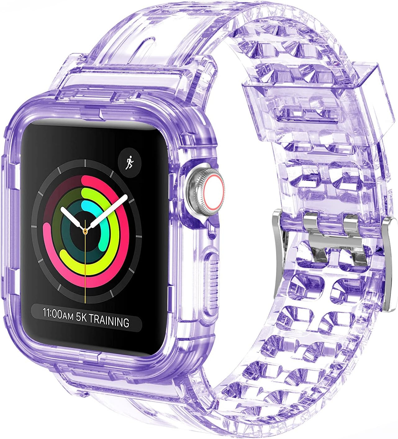 Compatible for Apple Watch Band 45Mm 44Mm 42Mm with Bumper Case - Sports Men Women Bands for Iwatch Series 6 5 4 3 2 1 SE, TPU Rugged Sports Band with Full Protection Case for Girl/Women…