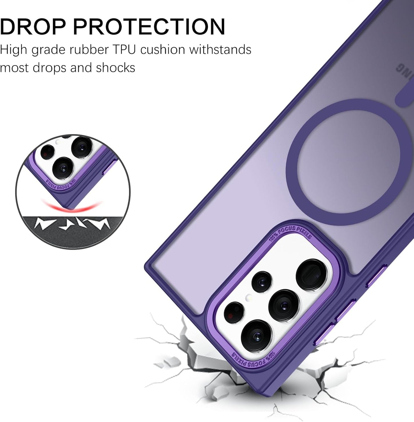 BENTOBEN for Samsung S22 Ultra Case, S22 Ultra Magnetic Case [Compatible with Magsafe] Translucent Matte Slim Shockproof Women Men Protective Case Cover for Samsung Galaxy S22 Ultra 6.8",Purple