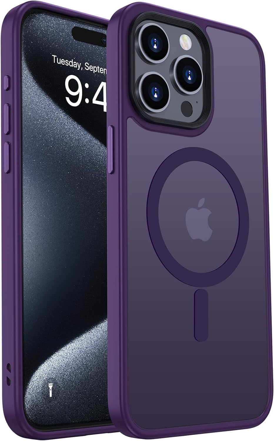 MGNOCDEF Magnetic Cases for Iphone 15 Pro Max Cases [Compatible with Magsafe & Military Grade Drop Protection], Slim Translucent Matte Back Phone Case for Iphone 15 Pro Max 6. 7", Blue  MGNOCDEF   