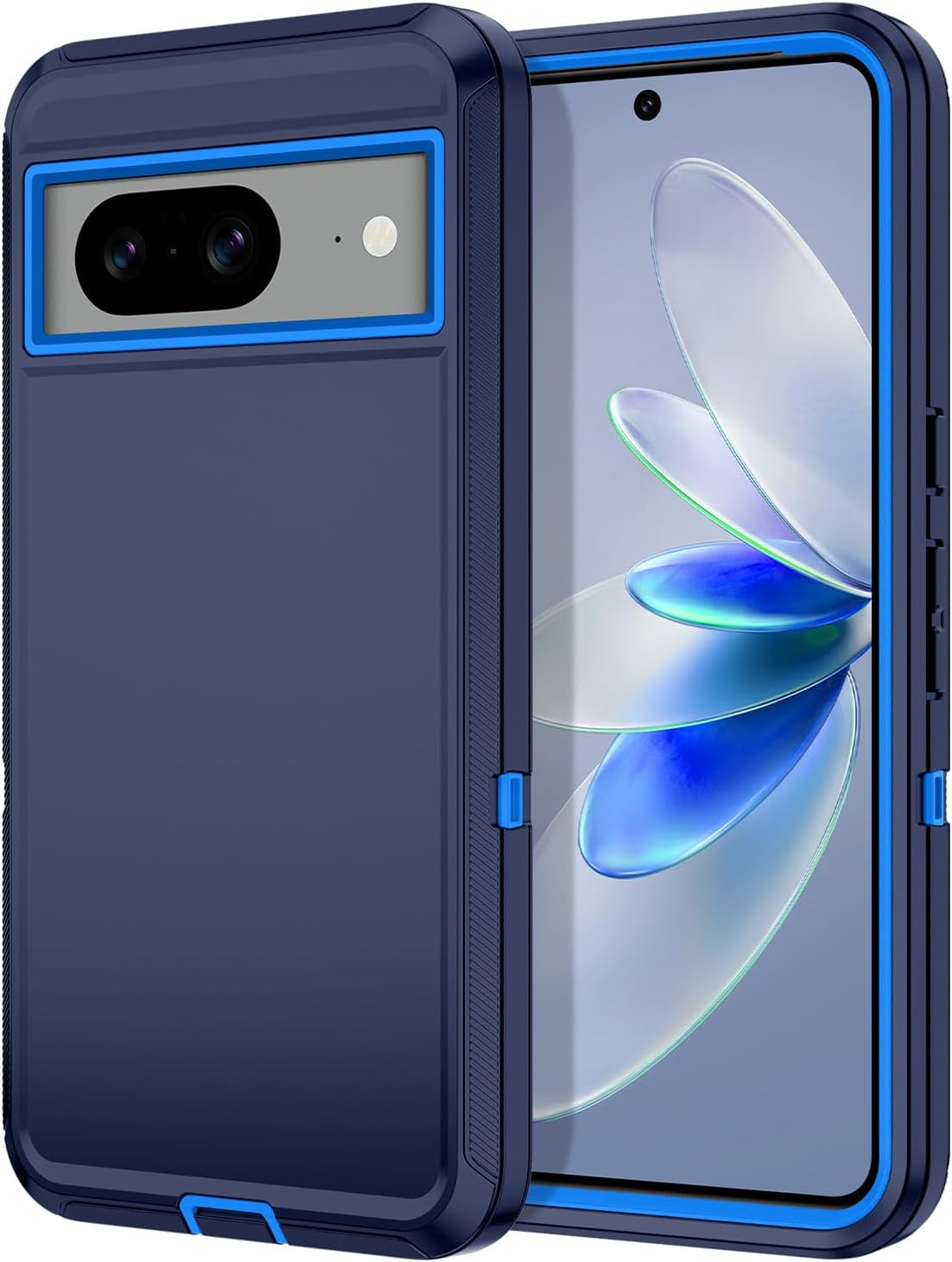 Hucasok for Google Pixel 8 Case Shockproof Rugged Full Body Protection Scratch Resistant Heavy Duty Dust/Drop Proof 3-Layer Durable Cover Case for Google Pixel 8 6.2 Inch,Navy Blue  Hucasok Navy Blue Google Pixel 8 6.2 Inch 