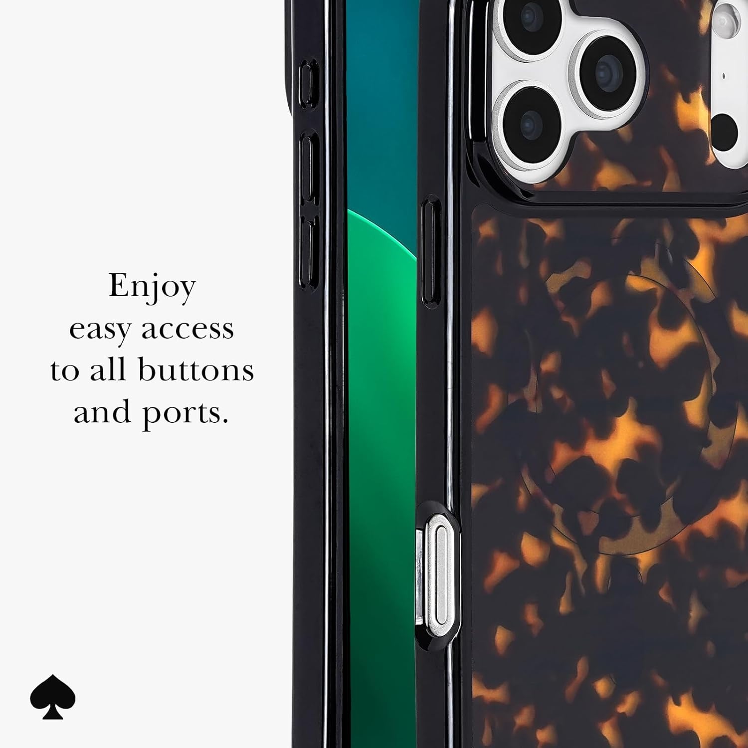 Kate Spade New York Iphone 17 Pro Max Case - Compatible with Magsafe - Designer Phone Case - Tortoise