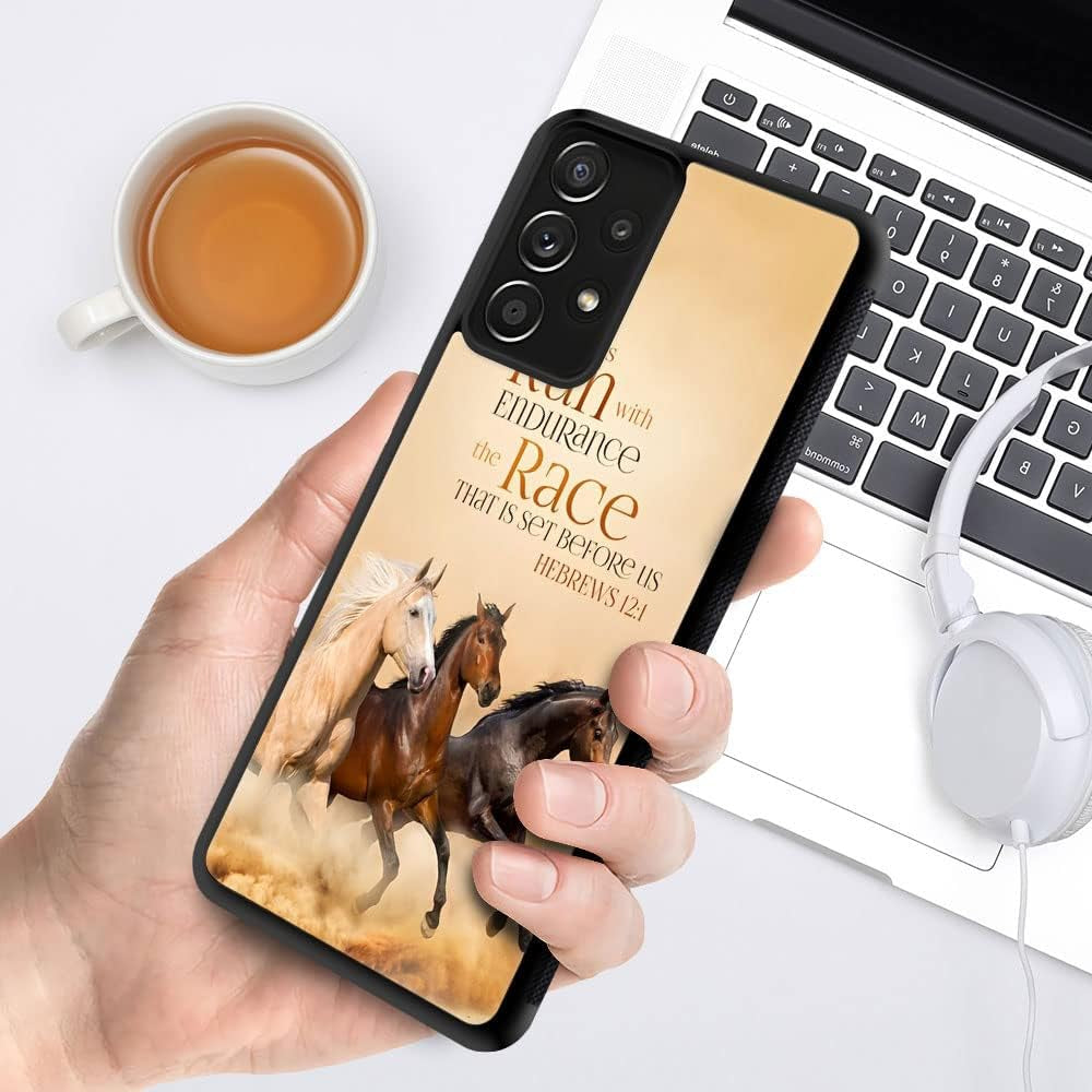 Compatible with Samsung Galaxy A53 5G Case,Christian Positive Quotation Horse Slim Soft Shockproof for Women Girls Boys Protective Cover for Samsung Galaxy A53 5G