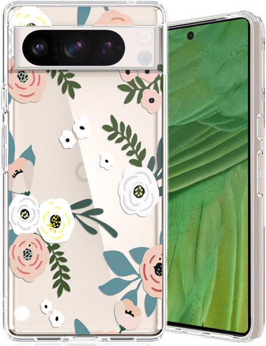 Cute Case Compatible for Google Pixel 8 Pro,Wild Flowers Phone Case with Floral Grasses Pattern for Women Girls,Not Yellowing Slim Soft TPU Shockproof Cover for Google Pixel 8 Pro 5G (2023)  BayuCagou Wild Flower Google Pixel 8 Pro 