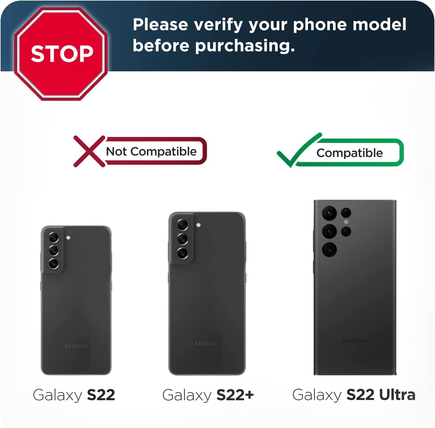 Encased Clear Back for Samsung Galaxy S22 Ultra Belt Clip Case, Slim Protective Phone Cover with Holster (S22 Ultra)