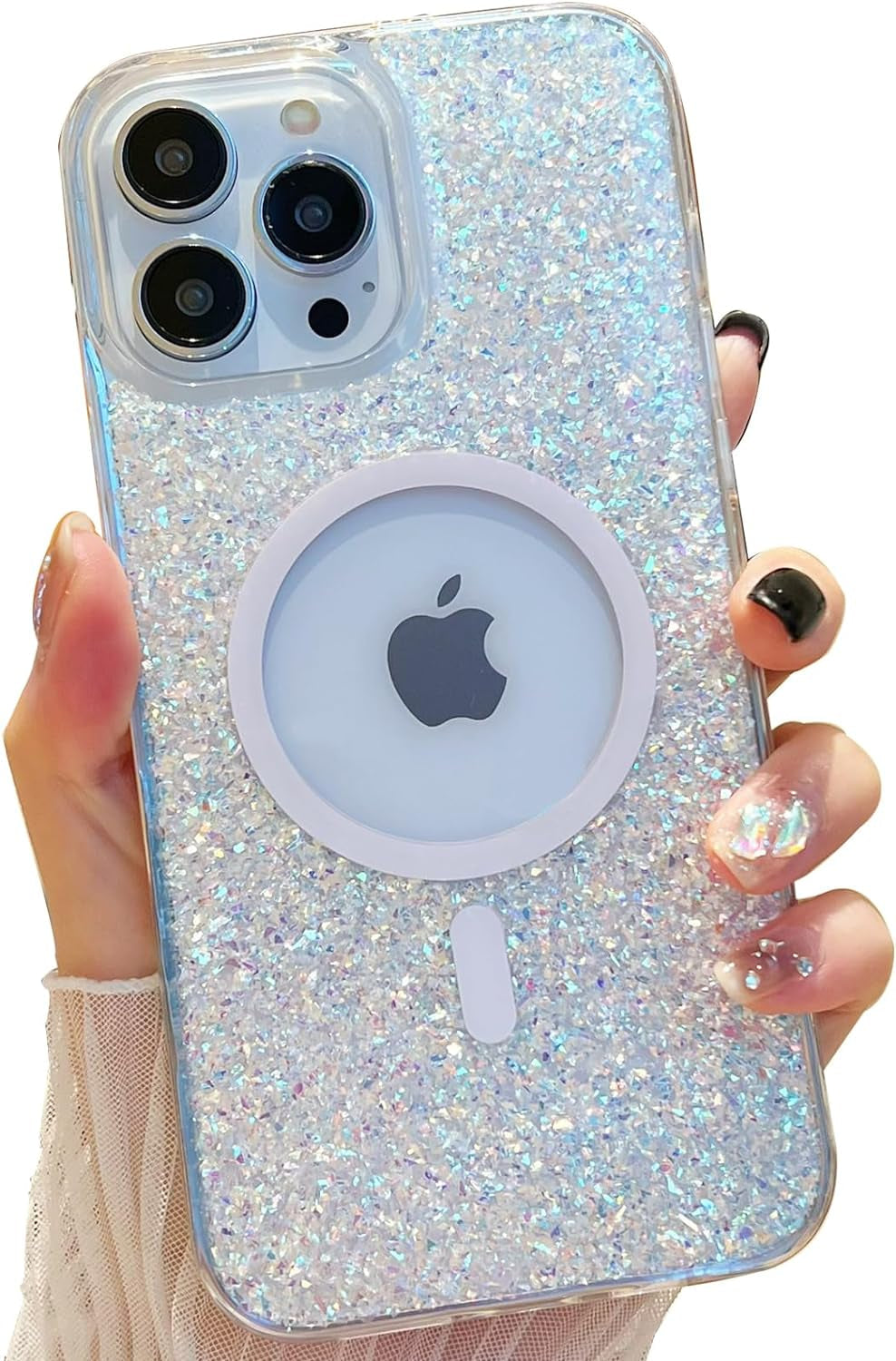 ASONCE Cute Glitter for Iphone 14 Pro Max Case [Compatible with Magsafe] Magnetic Cover with Bling Star for Women Girls [12FT Drop Protection] - Sparkly Gold  Hiwuton Sparkly Silver For Iphone 14 Pro Max 6.7" 
