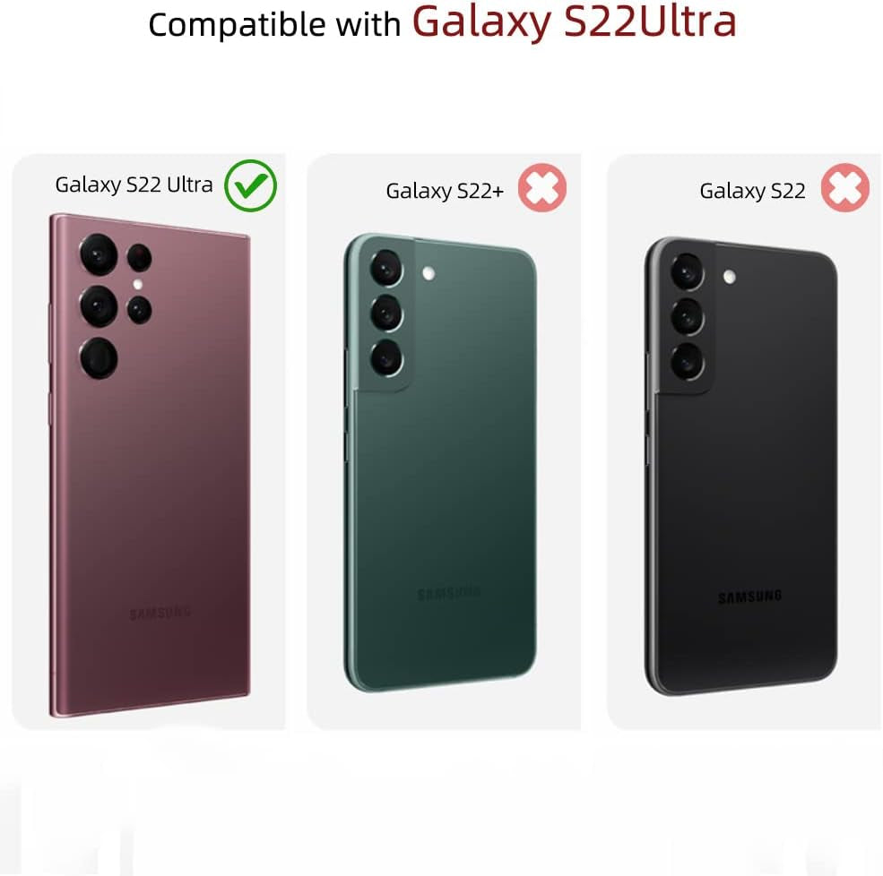 For Samsung Galaxy S22 Ultra Wallet Case with Card Holder & Detachable Magnetic Phone Case, Leather All-Round Protection Wallet Phone Case for Women Men,6.8In,Black