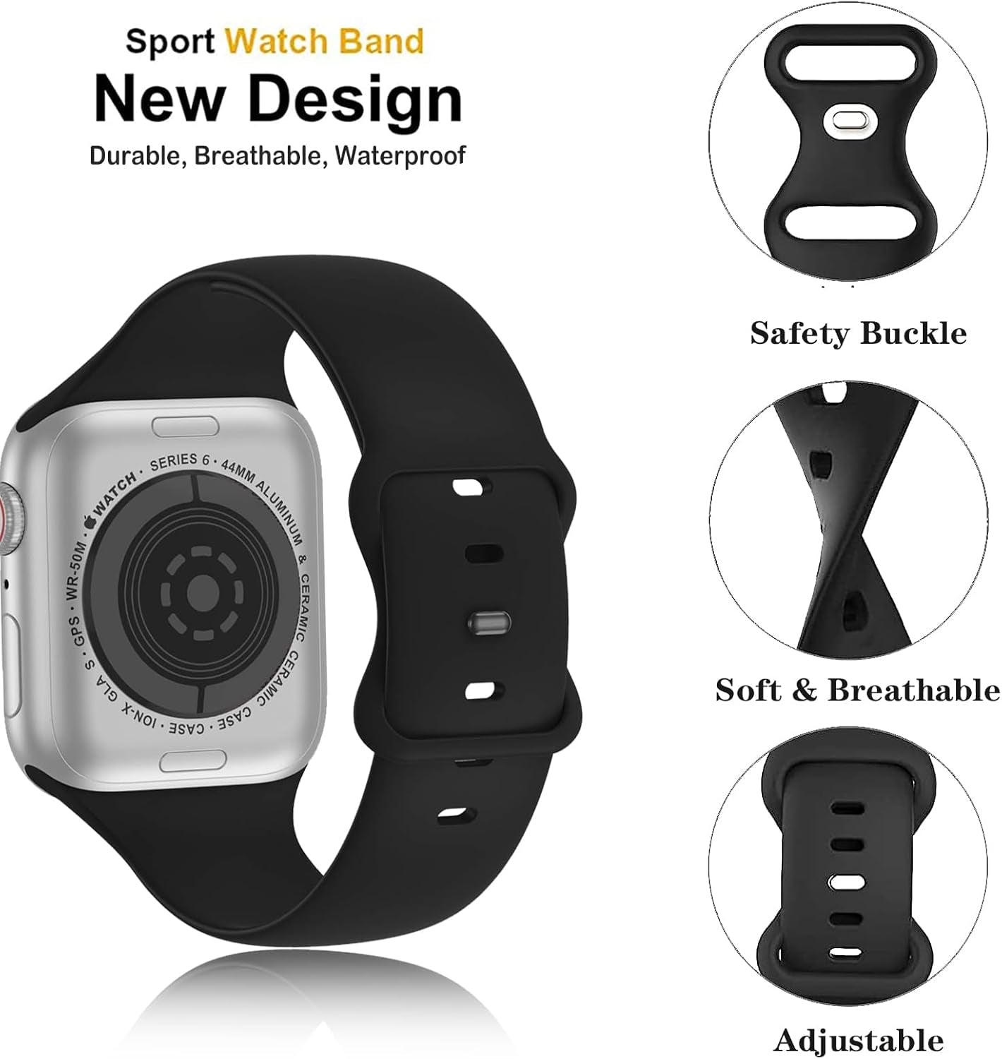 Bands Compatible with Apple Watch Band 38Mm 40Mm 41Mm 42Mm 44Mm 45Mm 49Mm for Women Men,Silicone Iwatch Bands Replacement Strap Wristbands for Iwatch Series 9 8 7 6 5 4 3 2 1 SE Ultra.