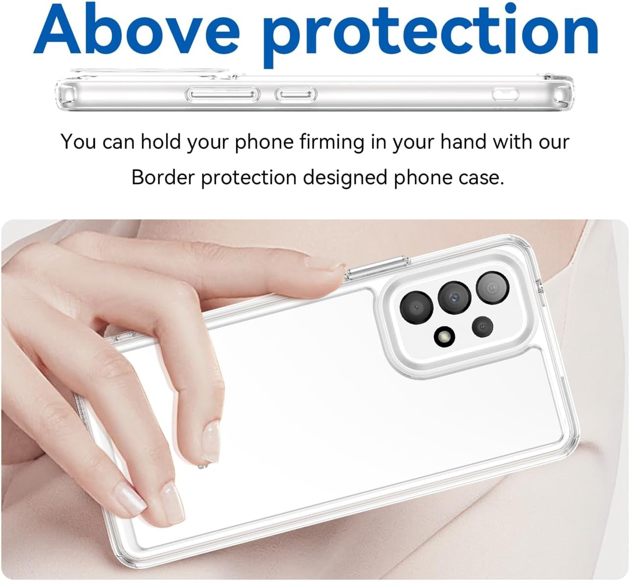 Clear Case for Galaxy A53 Case, Samsung A53 SM-A536U Case with Screen Protector, Anti-Scratch Shockproof Clear Hard PC+ TPU Bumper Protective Cover Case for Samsung Galaxy A53 5G Crystal Clear