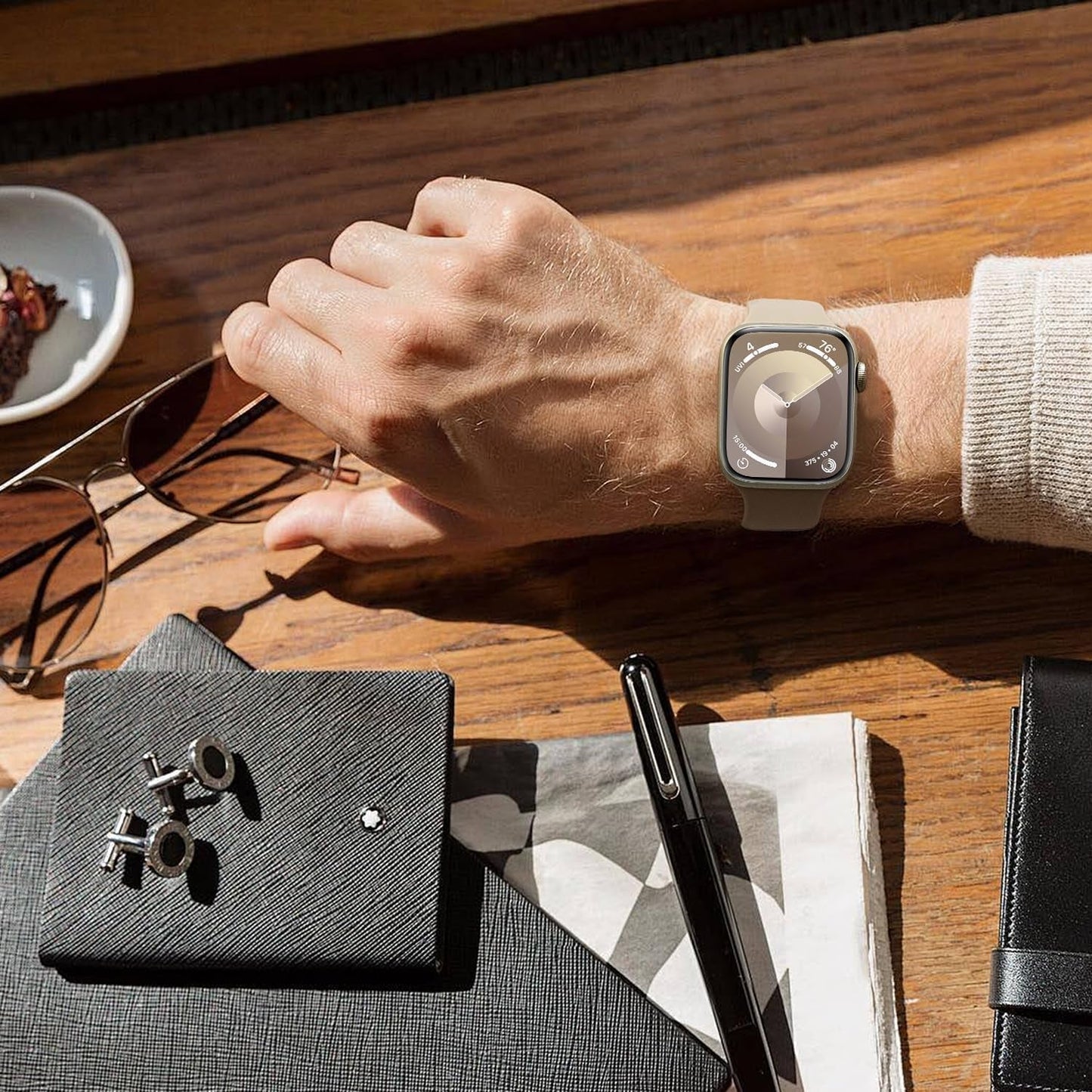 6 Pack Sport Silicone Band Compatible with Apple Watch Bands 40Mm 38Mm 41Mm 42Mm 44Mm 45Mm 49Mm Women Men, Soft Strap Wristbands for Iwatch Series 9 Ultra/Ultra 2 SE 8 7 6 5 4 3 2 1 Black