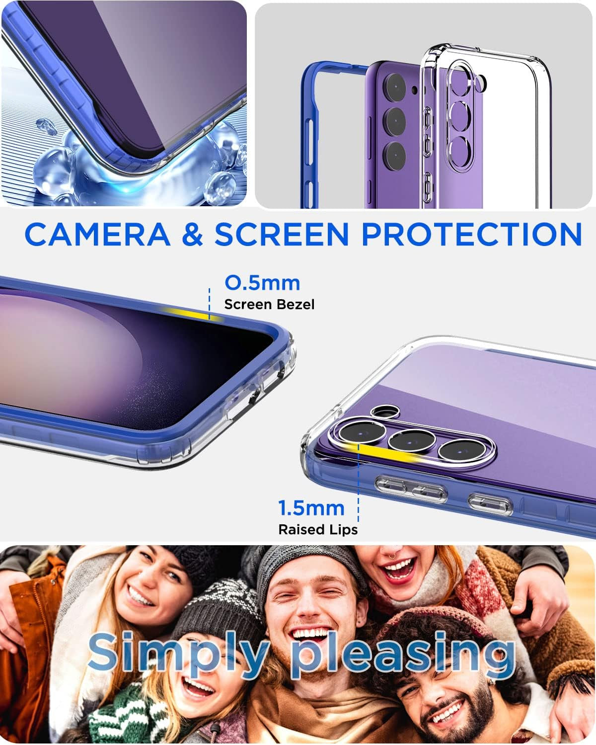 Aicase for Samsung Galaxy S23 plus Case Clear Full Body Rugged With[Tempered Screen Protector] Bumper Slim Soft Silicone Heavy Duty Protection Shockproof Cover for Samsung S23 plus Case 6.6" 2023_3