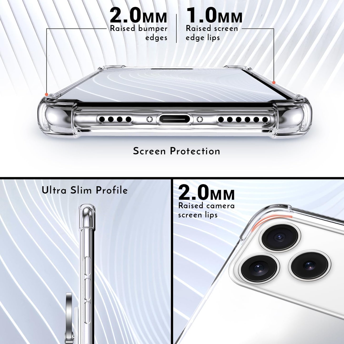 Shields up Designed for Iphone 17 Pro Max Case, Minimalist Wallet Case with Card Holder (3 Cards) & Ring Stand/Kickstand, [Drop Protection] Slim Protective Cover for Iphone 17 Pro Max (6.9 Inch) Clear